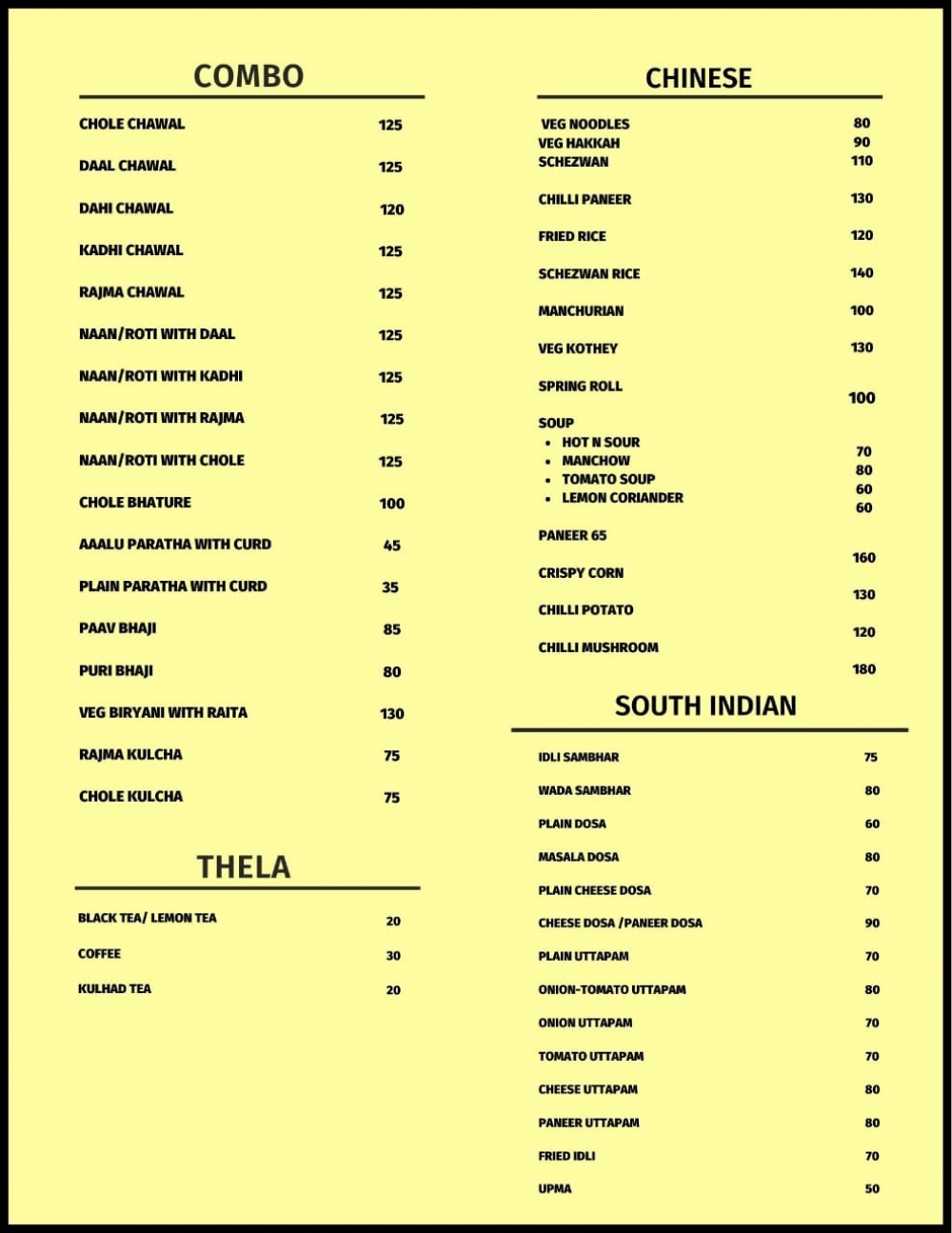 South Indian & Chinese